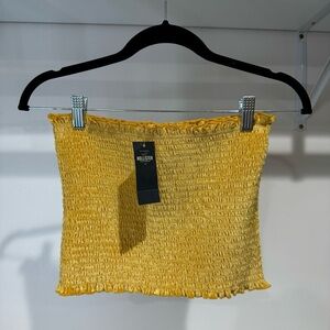 Hollister velvet tube top in yellow